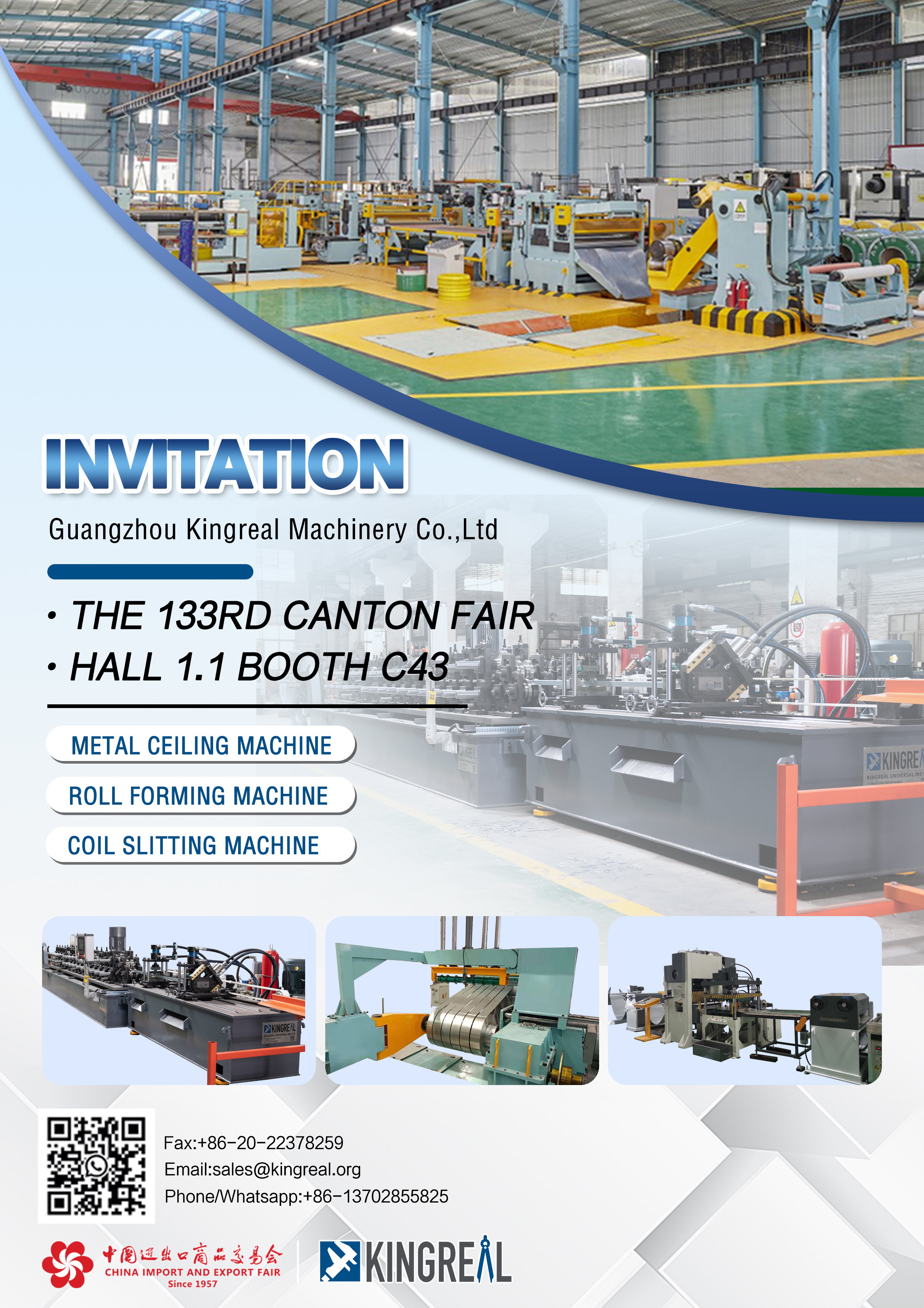 KINGREAL Canton Fair Machinery Exhibition မှကြိုဆိုပါတယ်။